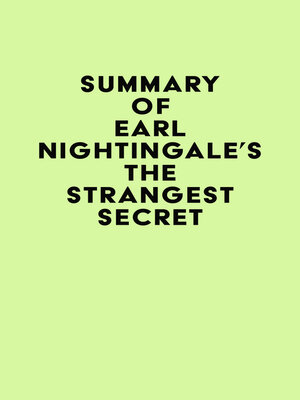 cover image of Summary of Earl Nightingale's the Strangest Secret